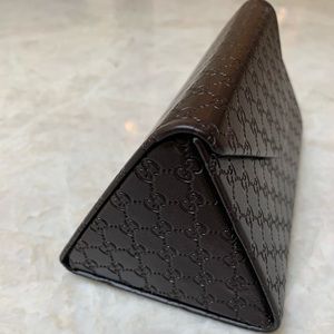 Pre owed vegan leather glasses case Gucci